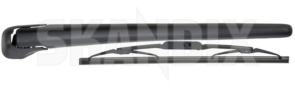 Wiper arm, Windscreen washer for Rear window New style Kit (1100736) - Volvo 700, 900, V90 (-1998) - Keywords: wiper arm windscreen washer for rear window new style kit wipers Own-label blade cap cleaning cover covering for kit new rear strip style window wiper with