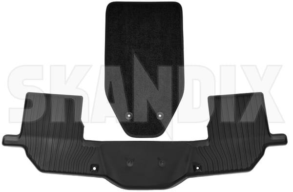 Floor accessory mat, single Synthetic material Textile charcoal 3rd seat row 32288195 (1101190) - Volvo XC90 (2016-) - Keywords: floor accessory mat single synthetic material textile charcoal 3rd seat row Genuine 3rd 6 accessories bowl charcoal cloth fabric fleece grommets mat material original plastic round row seat synthetic textile third woven