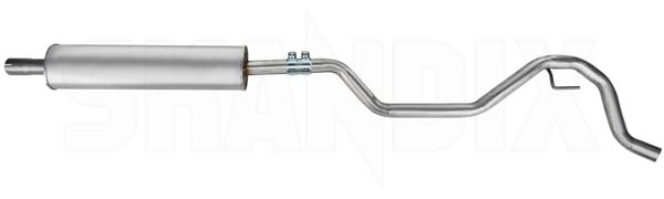 Front silencer splitted part 32016563 (1101438) - Saab 9-3 (2003-) - ОЕ-Numbers: 12804375, 32019389 - Keywords: front silencer splitted part muffler mufler Own-label clamp half part pipe splitted without