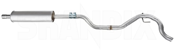 Front silencer splitted part 32019418 (1101442) - Saab 9-3 (2003-) - ОЕ-Numbers: 12804376 - Keywords: front silencer splitted part muffler mufler Own-label half part splitted usa without