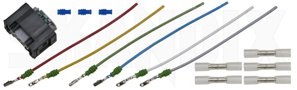 Sensor, Headlight range adjustment Rear axle Repair kit (1101920) - Volvo S60 (-2009), S80 (-2006), V70 P26, XC70 (2001-2007), XC90 (-2014) - Keywords: automatically leveling sensor position sensor sensor headlight range adjustment rear axle repair kit xenon light sensor Own-label axle kit rear repair repairkit repairset set