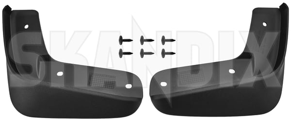 Mud flap front Kit for both sides 32372407 (1103030) - Volvo ES90 - Keywords: mud flap front kit for both sides Genuine accessories addon add on black both drivers for front kit left material original passengers right side sides with