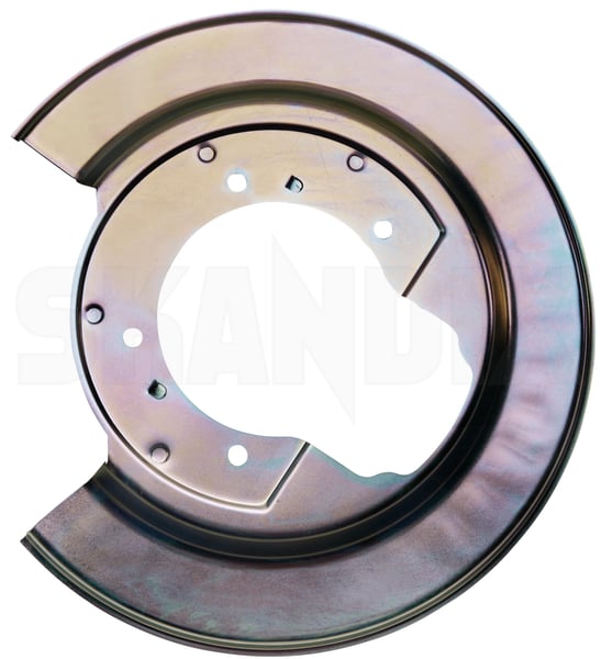 Splash panel, Brake disc left Rear axle  (1104730) - Volvo 850, S70, V70, V70XC (-2000) - Keywords: backing plate brake rotor brakerotors dust shields rotors splash guard splash panel brake disc left rear axle Own-label allwheel all wheel awd axle drive left rear xwd
