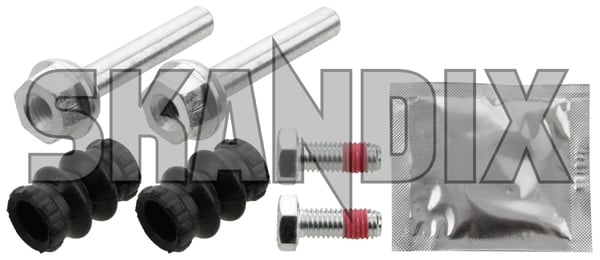 Repair kit, Brake caliper Guide bolts Rear axle for one Brake caliper (1105777) - Volvo S60, V60, S60 CC, V60 CC (2011-2018) - Keywords: brakecaliperguidebolts brakecaliperguidepins brakecaliperguidesleeves brakecaliperhardware caliperguidebolts caliperguidepins caliperguidesleeves caliperhardware guidebolts guidepins guidesleeves hardware pins repair kit brake caliper guide bolts rear axle for one brake caliper sleeves Own-label axle brake caliper for non one rear solid vented