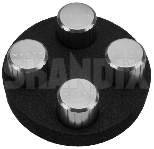 Cap, Valve Tire pressure dark grey Aluminium Kit 32461421 (1106661) - Volvo universal - Keywords: cap valve tire pressure dark grey aluminium kit protective caps tire pressure valves tire valves valve cap closures valve caps valve closures valve covers valve protective caps valvecap Genuine piece piece 4 4 4piece 4 piece aluminium dark grey kit seal volvo with