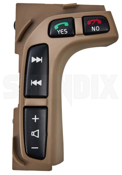 Schalter, Multifunktionslenkrad rechts Radiobedienung Telefonzugriff beige 30642029 (1107113) - Volvo S80 (-2006), V70 P26 (2001-2007), XC70 (2001-2007) - Keywords: bedienschalter bedientasten knoepfe lenkradknoepfe lenkradschalter lenkradtasten p26 s80 schalter multifunktionslenkrad rechts radiobedienung telefonzugriff beige tasten v70 xc70 Original audiosystem autoradio beige beiger radiobedienung radioknoepfe radioschalter rechte rechter rechts rechtsseitig sandfarben seite telefonzugriff