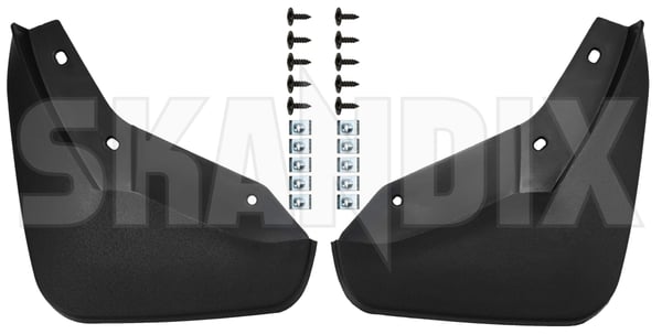 Mud flap front Kit for both sides 31435990 (1107191) - Volvo XC60 (2018-) - Keywords: mud flap front kit for both sides Own-label addon add on both drivers for front kit left material passengers right side sides with