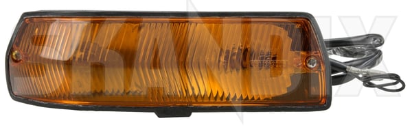 Indicator, front front right yellow NOS, new old stock 1215533 (1107302) - Volvo 164 - Keywords: frontindicator indicator front front right yellow nos new old stock turnsignal Genuine bumper front new nos nos old right stock usa yellow