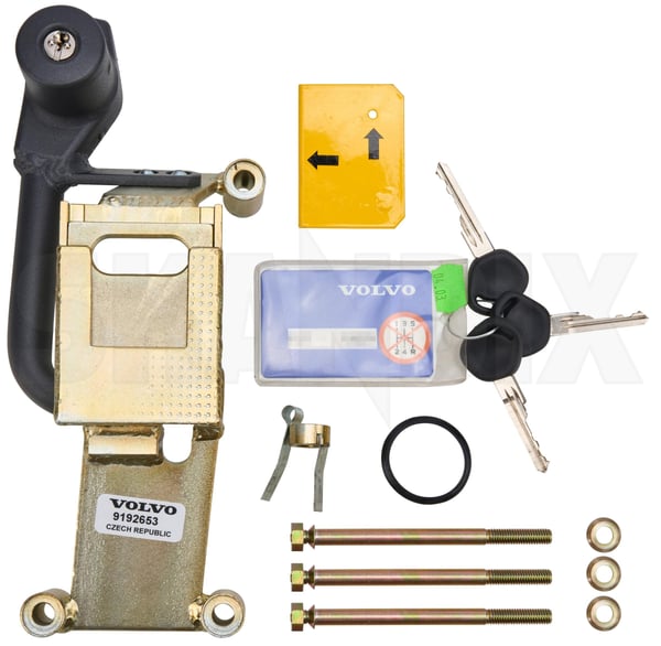 Theft protection Gearshift lever lock 9192652 (1107324) - Volvo C70 (-2005), S70, V70 (-2000) - Keywords: theft protection gearshift lever lock Genuine accessories gearshift lever lock original