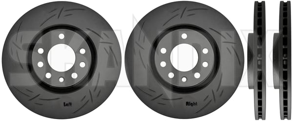Brake disc Front axle slotted externally vented BLACK Z Kit for both sides 5084769 (1107562) - Saab 9-3 (-2003) - Keywords: brake disc front axle slotted externally vented black z kit for both sides brake rotor brakerotors rotors zimmermann Zimmermann 90 axle black both compulsory drivers ece externally for front kit left model not passengers registration right side sides slotted vented viggen z