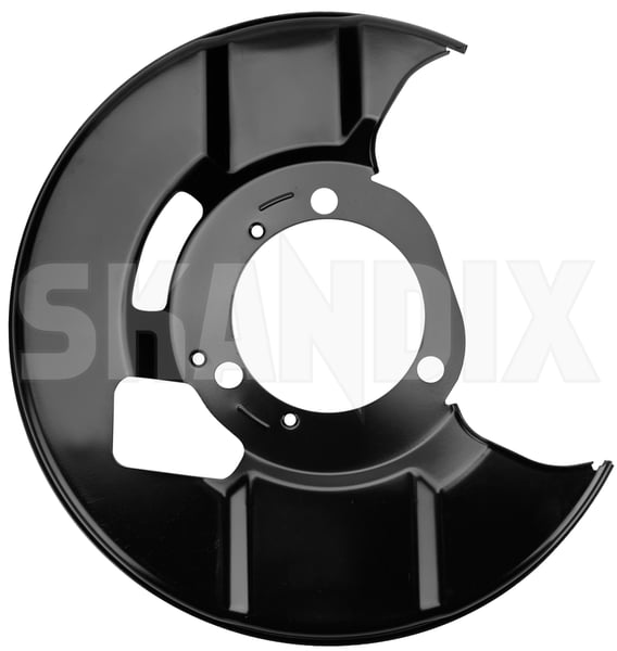 Splash panel, Brake disc left Front axle 13219205 (1108911) - Saab 9-5 (2010-) - Keywords: backing plate brake rotor brakerotors dust shields rotors splash guard splash panel brake disc left front axle Genuine Hedin Saab Parts 16 16inch axle front inch left