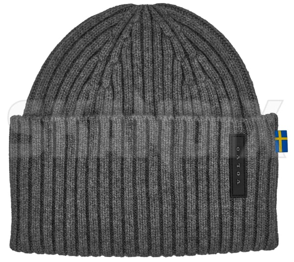Wintermütze VOLVO (1109306) - Volvo universal - Keywords: beanies muetzen wintermuetze volvo Original grau grauer merinowolle uni unifit volvo wolle