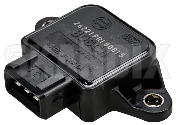 Sensor, Throttle position 1336385 (1109713) - Volvo 400, 850, 900, C70 (-2005), S70, V70 (-2000), S90, V90 (-1998), V70 XC (-2000) - ОЕ-Numbers: 3345039, 3450030, 3451671 - Keywords: potentiometer sensor throttle position bosch Bosch