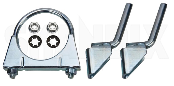 Bracket, Exhaust Front silencer (1112088) - Volvo XC90 (-2014) - Keywords: bracket exhaust front silencer hangers holders holding brackets mountings mounts silencermounts Own-label 1111913 front part repair silencer
