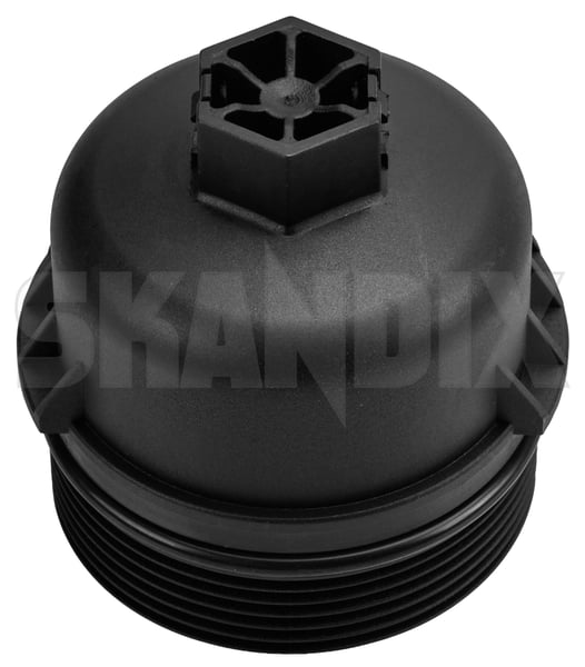 Cover, oil filter housing 8653788 (1112315) - Volvo C30, C70 (2006-), S40, V50 (2004-), S80 (2007-), V70 (2008-) - Keywords: cover oil filter housing oilfilter Own-label filter oil seal with without