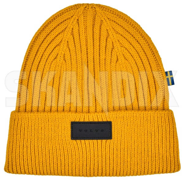 Winter hat VOLVO (1113076) - Volvo universal - Keywords: beanies caps winter hat volvo Genuine acrylic polyester uni unifit volvo yellow