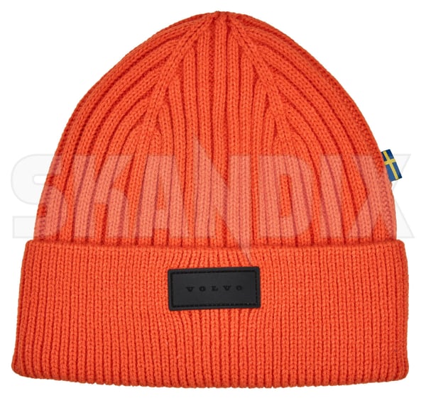 Winter hat VOLVO (1113077) - Volvo universal - Keywords: beanies caps winter hat volvo Genuine acrylic orange polyester uni unifit volvo
